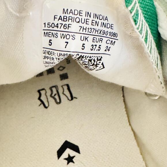 Converse Shoes Womens 7 Green Canvas Chuck Taylor All Star Low Top Sneakers - Picture 12 of 13